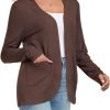 Women's Lightweight Cardigan with Pockets Long Saonta Open Front Cardigan for Women