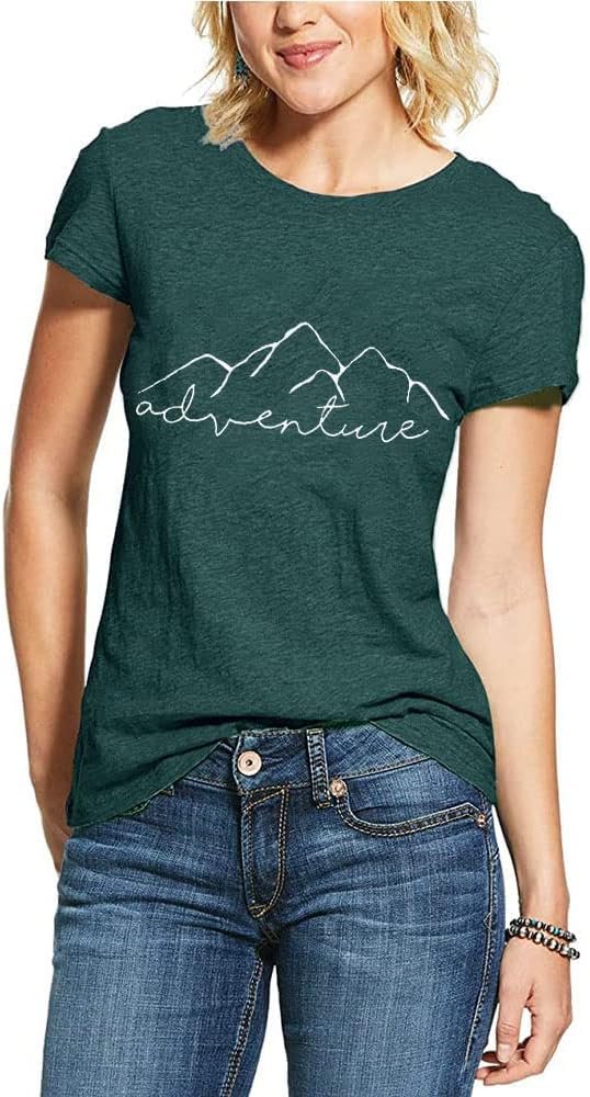 Women Mountain Adventure Workout Tanks Hiking Camping Graphic Athletic Saonta Funny Tee Tops