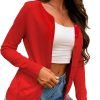 619VLMdjzdS._AC_SL1500 Women's Button Down Crew Neck Long Saonta Soft Knit Cardigan Sweaters