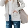Women's Cardigans Button Down Solid Knit Loose Cardigans with Pockets
