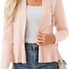 Women's Casual Draped Open Front Cropped Cardigan Long Saonta Sweater Peplum Knit Outwear