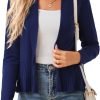 Women's Casual Draped Open Front Cropped Cardigan Long Saonta Sweater Peplum Knit Outwear