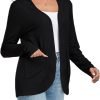 Women's Lightweight Cardigan with Pockets Long Saonta Open Front Cardigan for Women