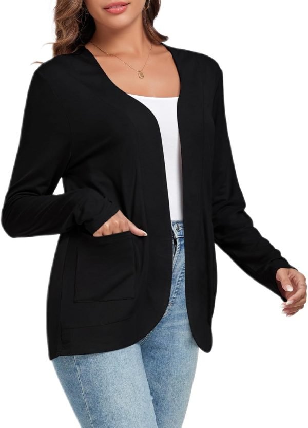 Women's Lightweight Cardigan with Pockets Long Saonta Open Front Cardigan for Women