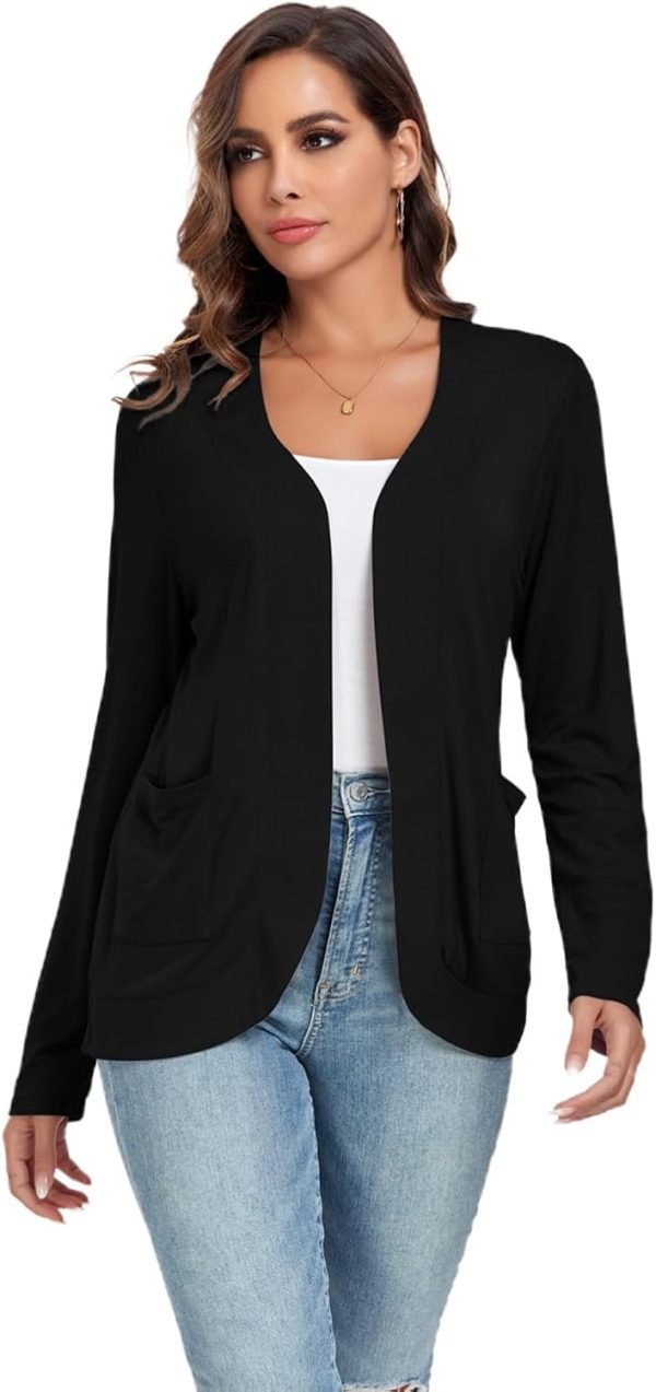 Women's Lightweight Cardigan with Pockets Long Saonta Open Front Cardigan for Women