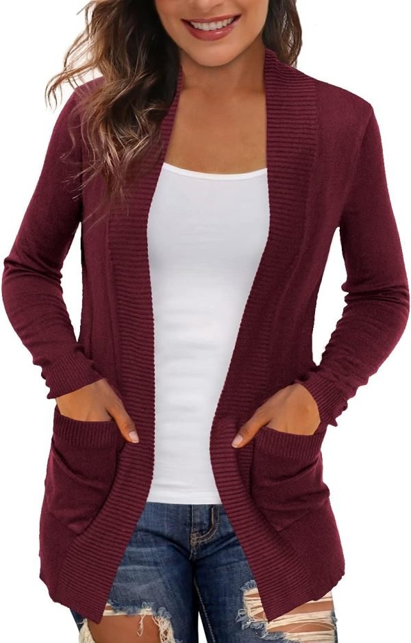 Women's Cardigans with Pockets Casual Lightweight Open Front Cardigan Sweaters for Women (S-2XL)