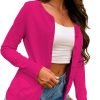 61H8oAu7LVS._AC_SL1500 Women's Button Down Crew Neck Long Saonta Soft Knit Cardigan Sweaters