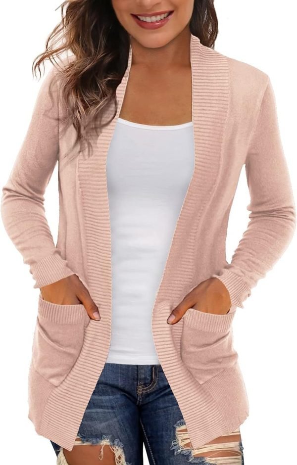 Women's Cardigans with Pockets Casual Lightweight Open Front Cardigan Sweaters for Women (S-2XL)