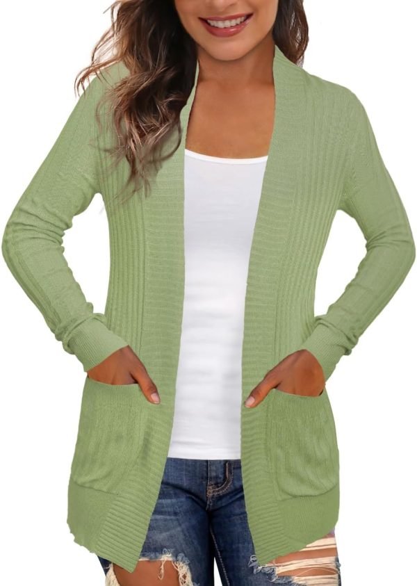 Women's Cardigans with Pockets Casual Lightweight Open Front Cardigan Sweaters for Women (S-2XL)