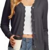 Women's Long Saonta V-Neck Button Down Cardigan Knit Shrugs Sweater