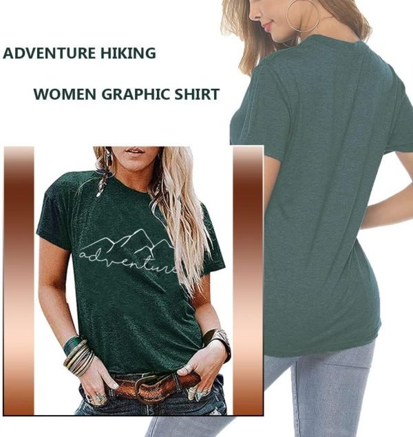 Women Mountain Adventure Workout Tanks Hiking Camping Graphic Athletic Saonta Funny Tee Tops