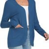 Women's Lightweight Cardigan with Pockets Long Saonta Open Front Cardigan for Women