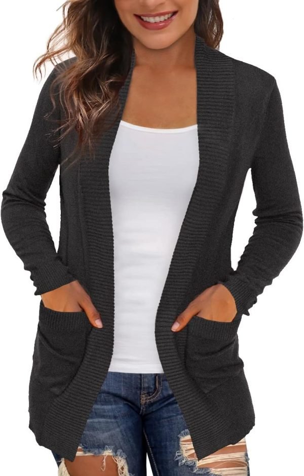 Women's Cardigans with Pockets Casual Lightweight Open Front Cardigan Sweaters for Women (S-2XL)
