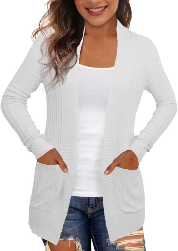 Women's Cardigans with Pockets Casual Lightweight Open Front Cardigan Sweaters for Women (S-2XL)