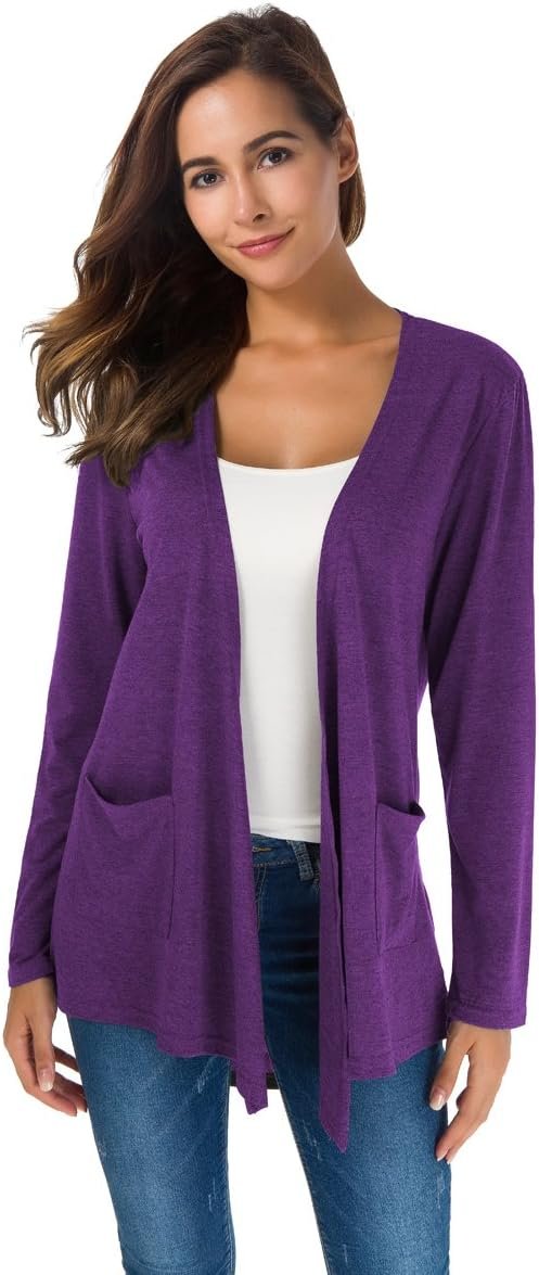 Cardigans for Women Loose Casual Long Saontad Open Front Breathable Cardigans with Pockets