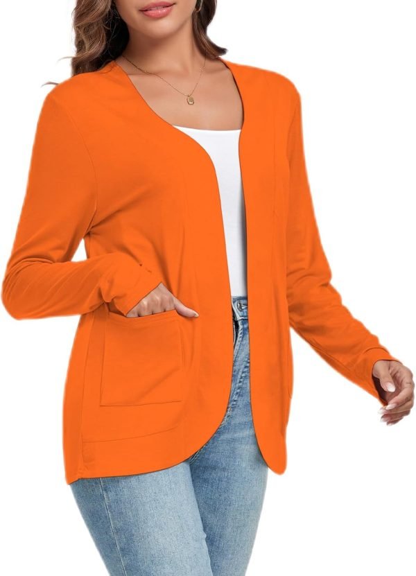Women's Lightweight Cardigan with Pockets Long Saonta Open Front Cardigan for Women