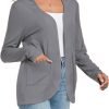 Women's Lightweight Cardigan with Pockets Long Saonta Open Front Cardigan for Women