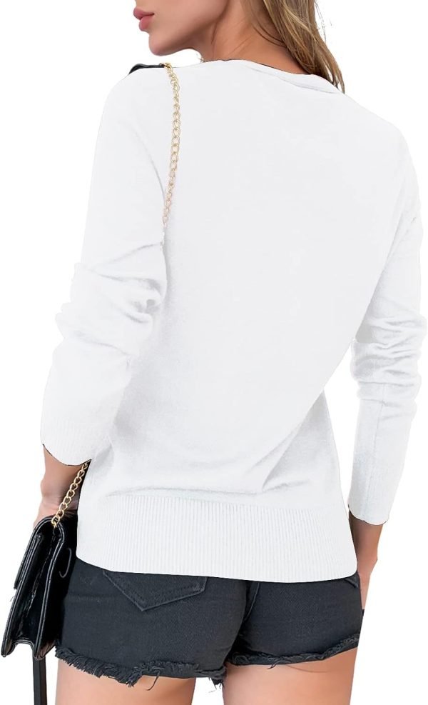 61XK80Na89S._AC_SL1500 Women's Button Down Crew Neck Long Saonta Soft Knit Cardigan Sweaters
