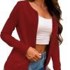 61dRNW1HpCS._AC_SL1500 Women's Button Down Crew Neck Long Saonta Soft Knit Cardigan Sweaters