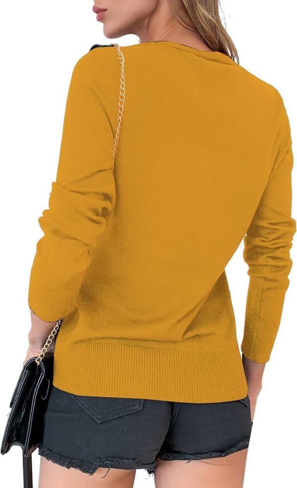 61dc6w-cEZS._AC_SL1500 Women's Button Down Crew Neck Long Saonta Soft Knit Cardigan Sweaters
