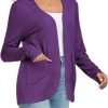 Women's Lightweight Cardigan with Pockets Long Saonta Open Front Cardigan for Women