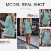Womens Waffle Knit Shacket Jacket Casual Long Saonta Button Down Shirts Dressy Blouses Tops