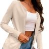 61j4w30PBXL._AC_SL1500 Women's Button Down Crew Neck Long Saonta Soft Knit Cardigan Sweaters