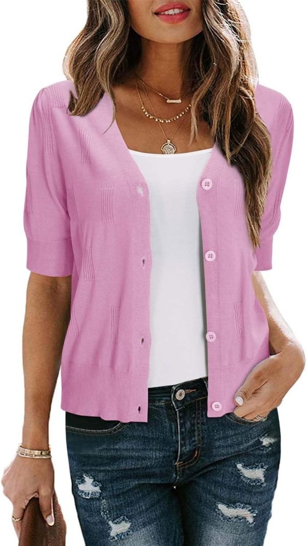 Womens Cardigans Summer 2024 Cropped Lightweight Short Saonta Bolero Shrugs Sweater Cozy Clouds