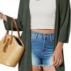 Womens 2024 Casual 3/4 Short Saonta Open Front Cardigan Lightweight Kimono Summer Beach Outfits