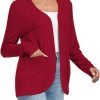Women's Lightweight Cardigan with Pockets Long Saonta Open Front Cardigan for Women