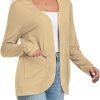 Women's Lightweight Cardigan with Pockets Long Saonta Open Front Cardigan for Women