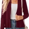 Women's Casual Draped Open Front Cropped Cardigan Long Saonta Sweater Peplum Knit Outwear
