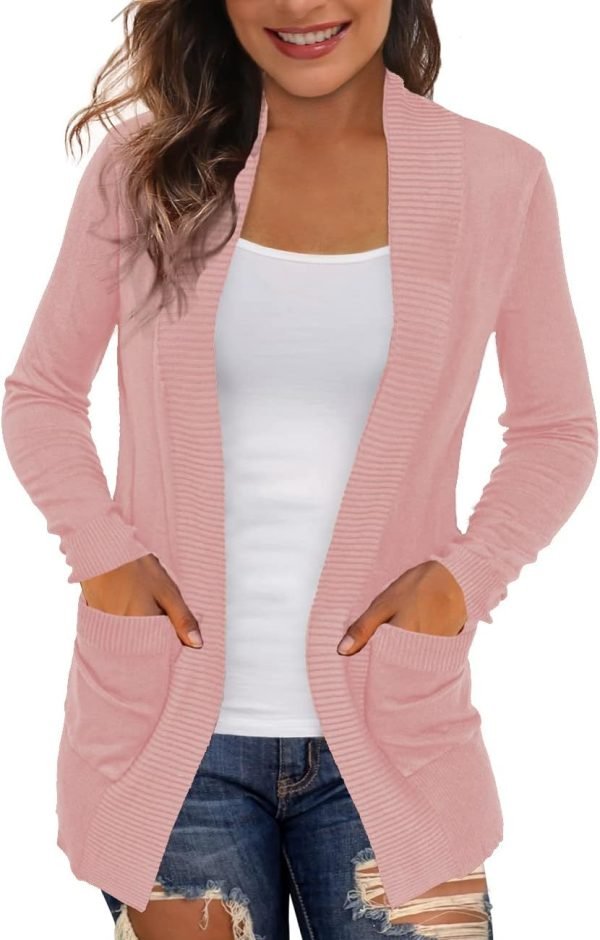 Women's Cardigans with Pockets Casual Lightweight Open Front Cardigan Sweaters for Women (S-2XL)
