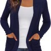 Women's Cardigans with Pockets Casual Lightweight Open Front Cardigan Sweaters for Women (S-2XL)