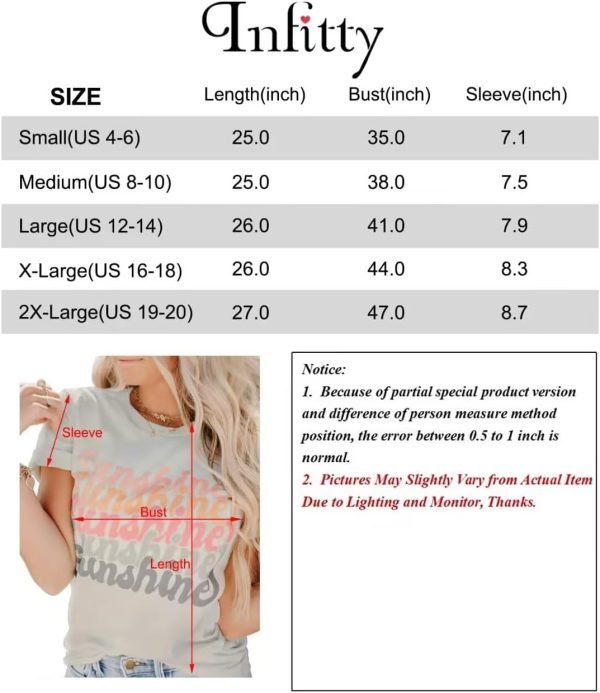 Womens Funny Letters Print T Shirts Short Saonta Shirts Cute Sunshine Graphic Tees Summer Casual Loose Tops