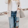 Women's Cardigans Button Down Solid Knit Loose Cardigans with Pockets