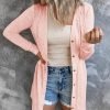 Women's Open Front Lightweight Cardigan Long Saonta Button Down Loose Outwear