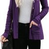 Women's Cardigans Button Down Solid Knit Loose Cardigans with Pockets