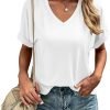 Women's Tshirts V Neck Short Saonta Summer Tops Casual Basic Tee Shirts
