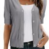 Womens Cardigans Summer 2024 Cropped Lightweight Short Saonta Bolero Shrugs Sweater Cozy Clouds