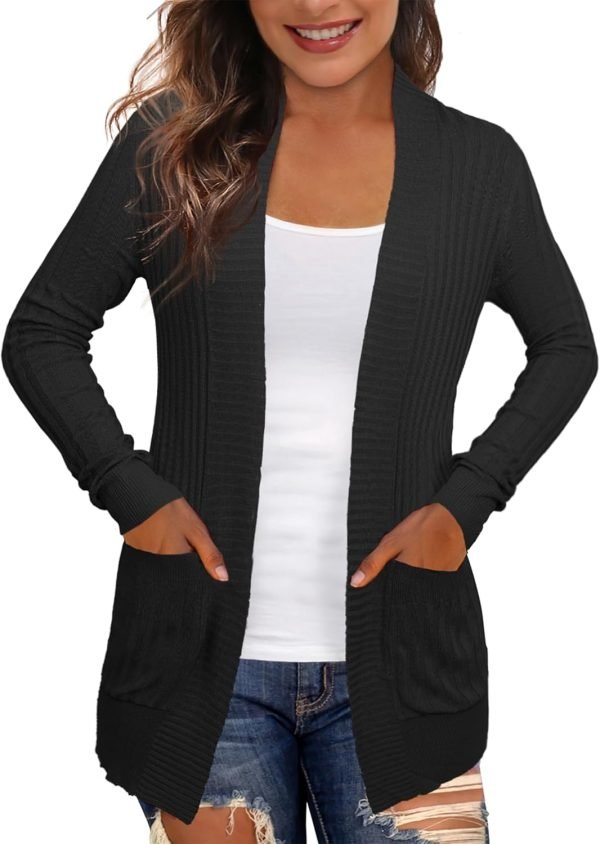 Women's Cardigans with Pockets Casual Lightweight Open Front Cardigan Sweaters for Women (S-2XL)