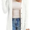 Women's Open Front Lightweight Cardigan Long Saonta Button Down Loose Outwear