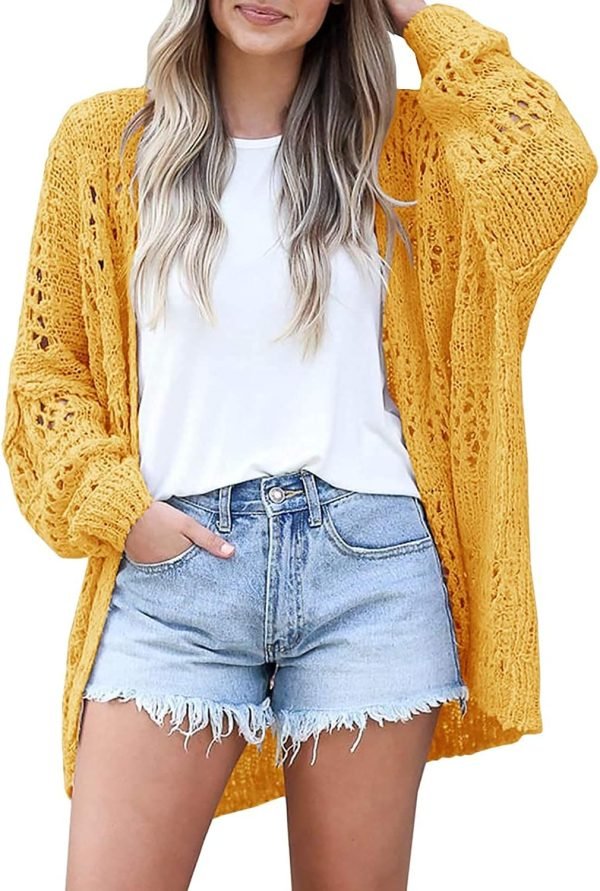 Lightweight Summer Cardigan for Women Spring Netted Crochet Knit Cardigans Sweaters