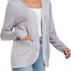 Women's Lightweight Cardigan with Pockets Long Saonta Open Front Cardigan for Women