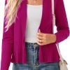 Women's Casual Draped Open Front Cropped Cardigan Long Saonta Sweater Peplum Knit Outwear