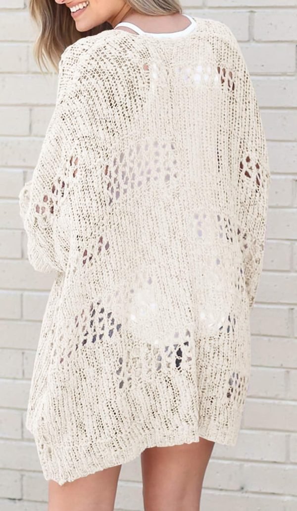 Lightweight Summer Cardigan for Women Spring Netted Crochet Knit Cardigans Sweaters
