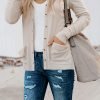 Women's Cardigans Button Down Solid Knit Loose Cardigans with Pockets