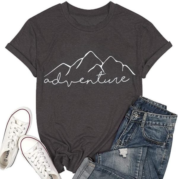 Women Mountain Adventure Workout Tanks Hiking Camping Graphic Athletic Saonta Funny Tee Tops