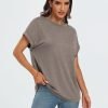 Women Tops Casual Basic T Shirts Loose Fit Crewneck Short Saonta Summer Outfits