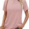 T Shirts Short Saonta Crewneck Tees for Women Trendy Lightweight Soft Casual Summer Tops Clothes 2024